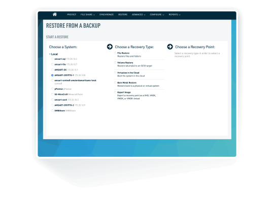 Data Backup and Recovery UI